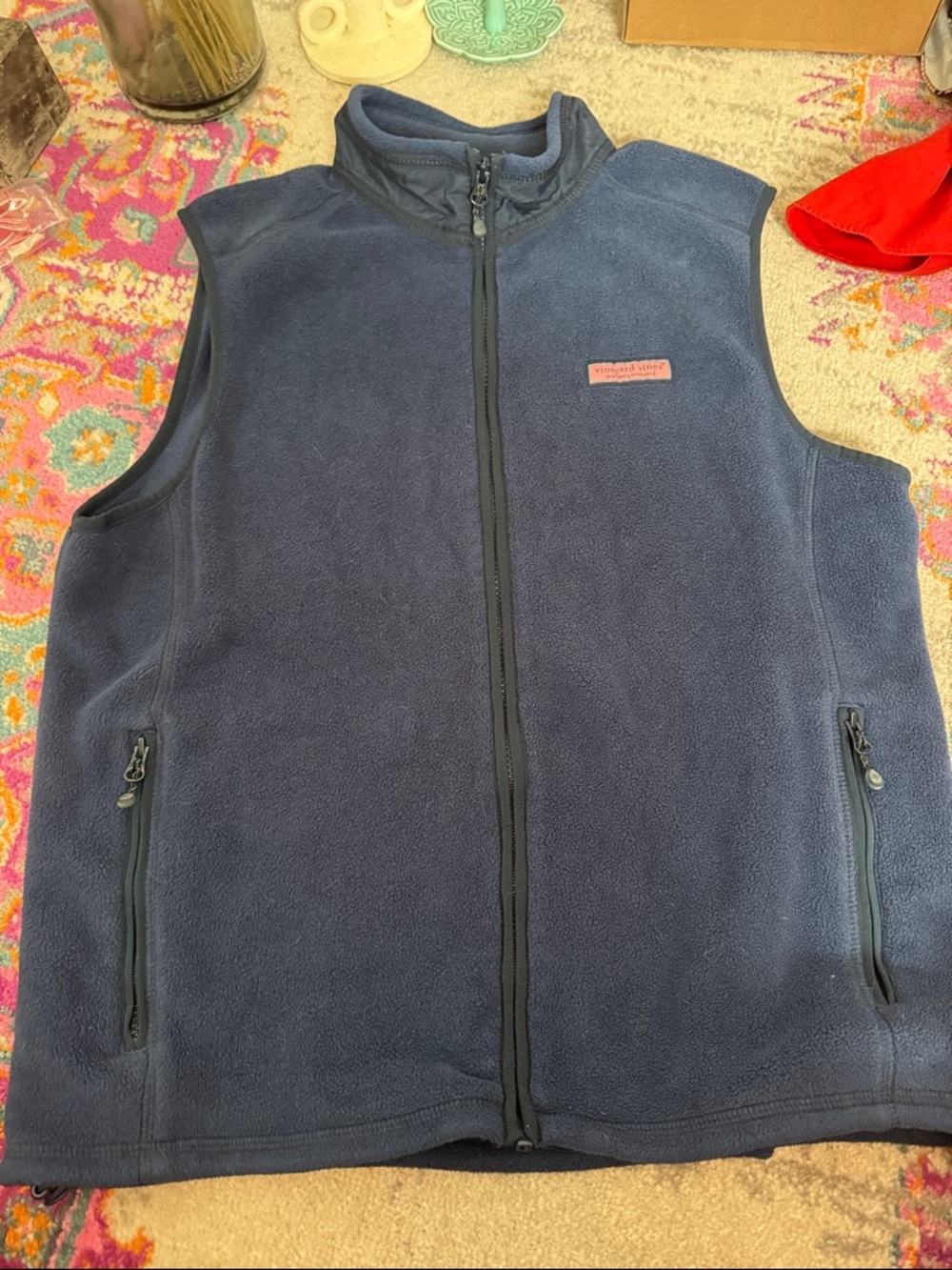 Vineyard Vines Navy Fleece Vest
